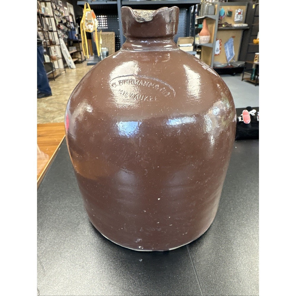 Herman & Co‎ Milwaukee brown Vintage Cermamic Jug